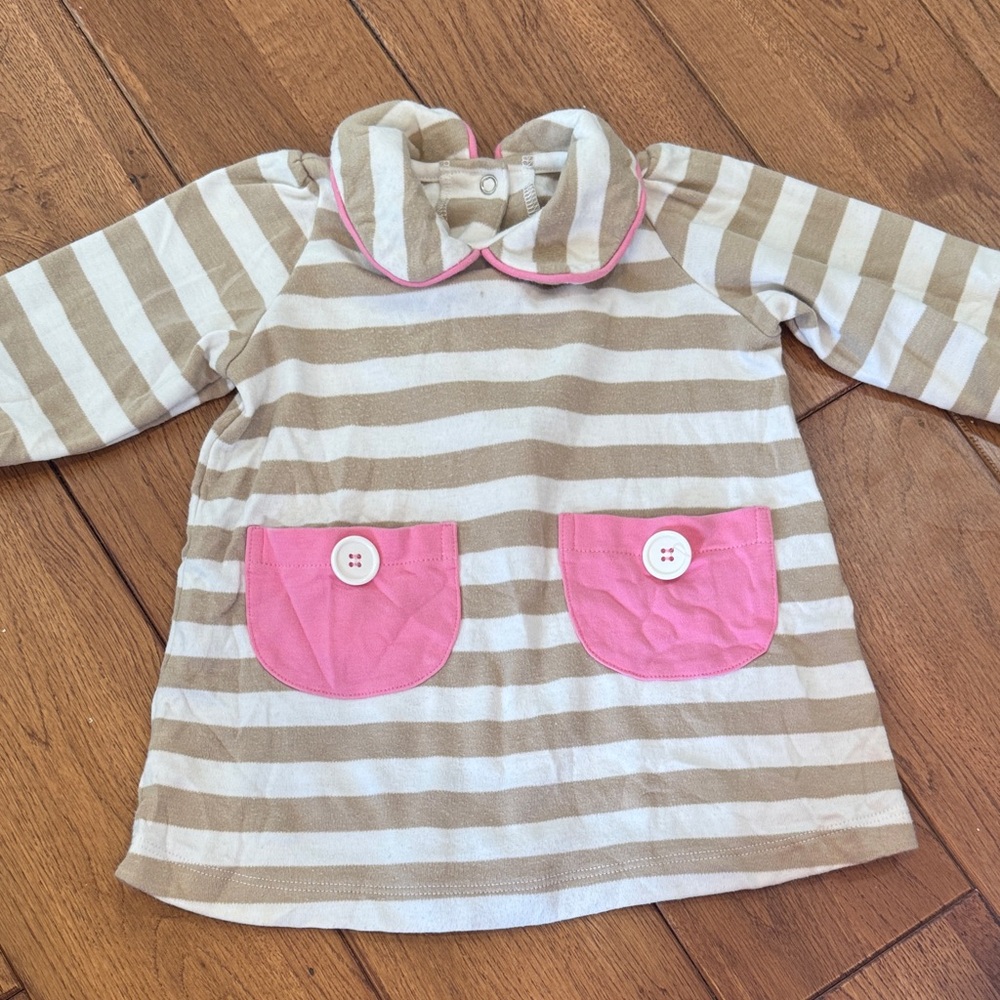 The Beaufort Bonnet Company Striped Dress with Pink Accents